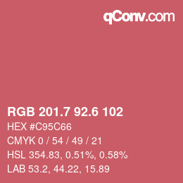 カラーコード: RGB 201.7 92.6 102 | qconv.com