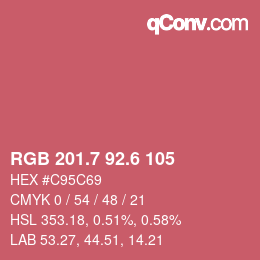 カラーコード: RGB 201.7 92.6 105 | qconv.com