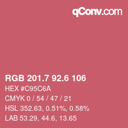 カラーコード: RGB 201.7 92.6 106 | qconv.com