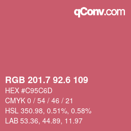カラーコード: RGB 201.7 92.6 109 | qconv.com