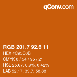 カラーコード: RGB 201.7 92.6 11 | qconv.com