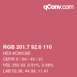 カラーコード: RGB 201.7 92.6 110 | qconv.com