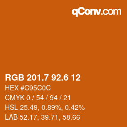 カラーコード: RGB 201.7 92.6 12 | qconv.com