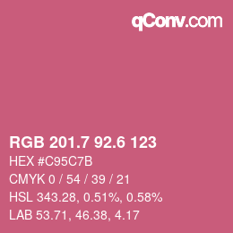 カラーコード: RGB 201.7 92.6 123 | qconv.com