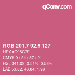 カラーコード: RGB 201.7 92.6 127 | qconv.com