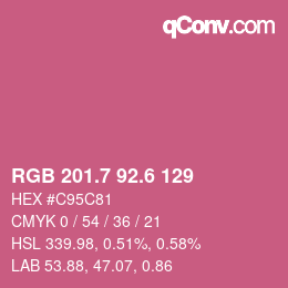カラーコード: RGB 201.7 92.6 129 | qconv.com
