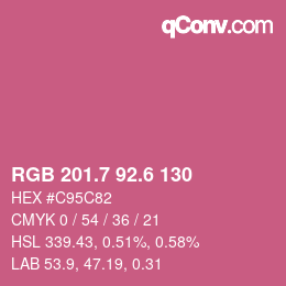 カラーコード: RGB 201.7 92.6 130 | qconv.com