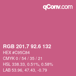 カラーコード: RGB 201.7 92.6 132 | qconv.com