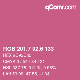 カラーコード: RGB 201.7 92.6 133 | qconv.com