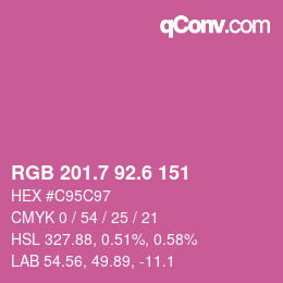 カラーコード: RGB 201.7 92.6 151 | qconv.com