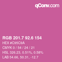 カラーコード: RGB 201.7 92.6 154 | qconv.com