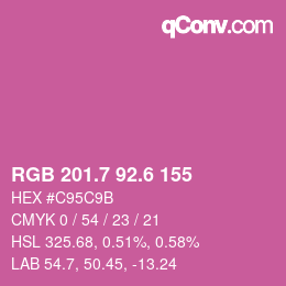 カラーコード: RGB 201.7 92.6 155 | qconv.com