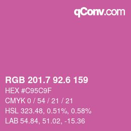 カラーコード: RGB 201.7 92.6 159 | qconv.com