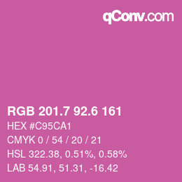 カラーコード: RGB 201.7 92.6 161 | qconv.com