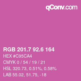 カラーコード: RGB 201.7 92.6 164 | qconv.com