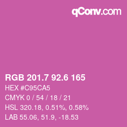 カラーコード: RGB 201.7 92.6 165 | qconv.com