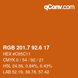 カラーコード: RGB 201.7 92.6 17 | qconv.com