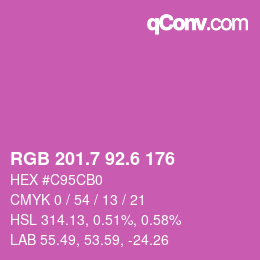 カラーコード: RGB 201.7 92.6 176 | qconv.com