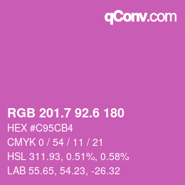 カラーコード: RGB 201.7 92.6 180 | qconv.com