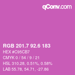 カラーコード: RGB 201.7 92.6 183 | qconv.com