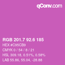 カラーコード: RGB 201.7 92.6 185 | qconv.com