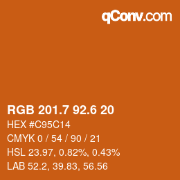 カラーコード: RGB 201.7 92.6 20 | qconv.com