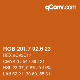 カラーコード: RGB 201.7 92.6 23 | qconv.com