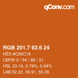 カラーコード: RGB 201.7 92.6 24 | qconv.com