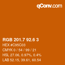 カラーコード: RGB 201.7 92.6 3 | qconv.com