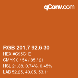 カラーコード: RGB 201.7 92.6 30 | qconv.com