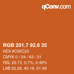 カラーコード: RGB 201.7 92.6 35 | qconv.com