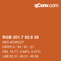 カラーコード: RGB 201.7 92.6 39 | qconv.com