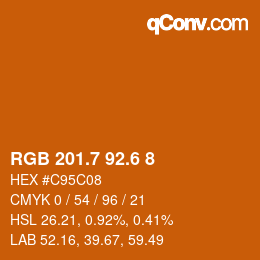 カラーコード: RGB 201.7 92.6 8 | qconv.com