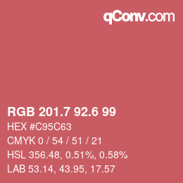 カラーコード: RGB 201.7 92.6 99 | qconv.com