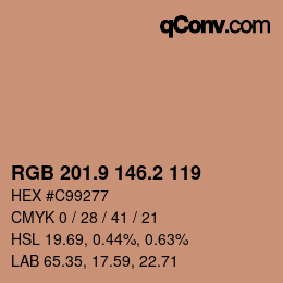 カラーコード: RGB 201.9 146.2 119 | qconv.com