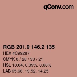 Color code: RGB 201.9 146.2 135 | qconv.com