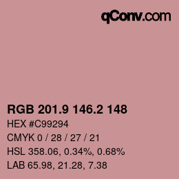 カラーコード: RGB 201.9 146.2 148 | qconv.com