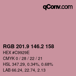 カラーコード: RGB 201.9 146.2 158 | qconv.com
