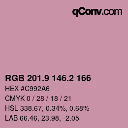 カラーコード: RGB 201.9 146.2 166 | qconv.com