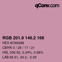 Color code: RGB 201.9 146.2 168 | qconv.com
