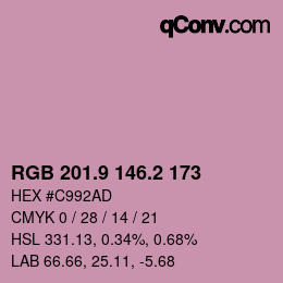 Color code: RGB 201.9 146.2 173 | qconv.com