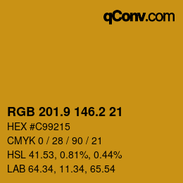 カラーコード: RGB 201.9 146.2 21 | qconv.com
