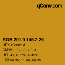 Color code: RGB 201.9 146.2 26 | qconv.com
