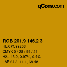 カラーコード: RGB 201.9 146.2 3 | qconv.com