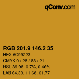 Color code: RGB 201.9 146.2 35 | qconv.com