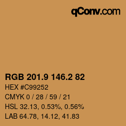 カラーコード: RGB 201.9 146.2 82 | qconv.com