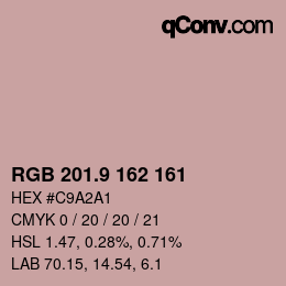Color code: RGB 201.9 162 161 | qconv.com