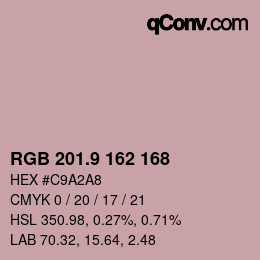カラーコード: RGB 201.9 162 168 | qconv.com