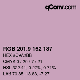 カラーコード: RGB 201.9 162 187 | qconv.com