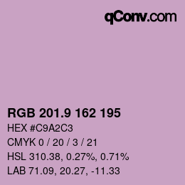 カラーコード: RGB 201.9 162 195 | qconv.com